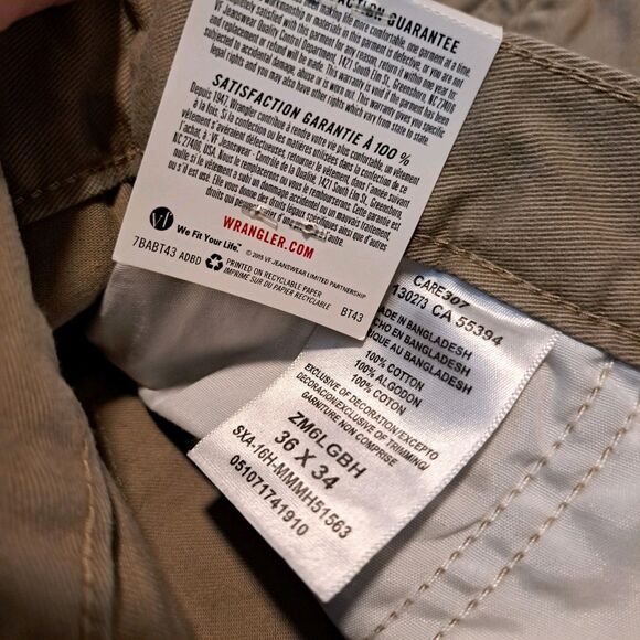 Wrangler Authentics NWT Cargo Pant Men 36x34 Relaxed Fit Tan Cotton ZM6LGBH - Picture 4 of 12